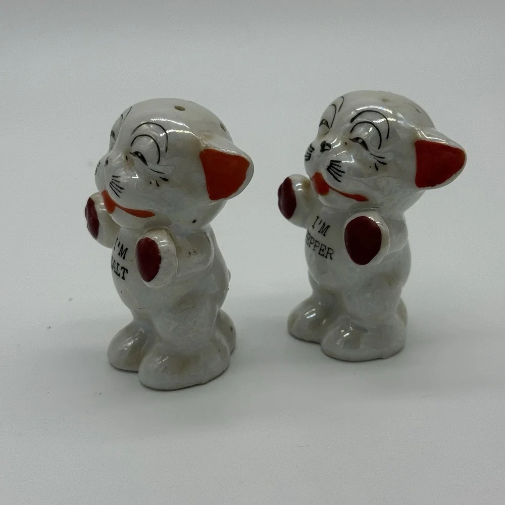 VTG Anthropomorphic Bonzo Dog Salt & Pepper Shakers Marked Japan Retro‎ Kitchen